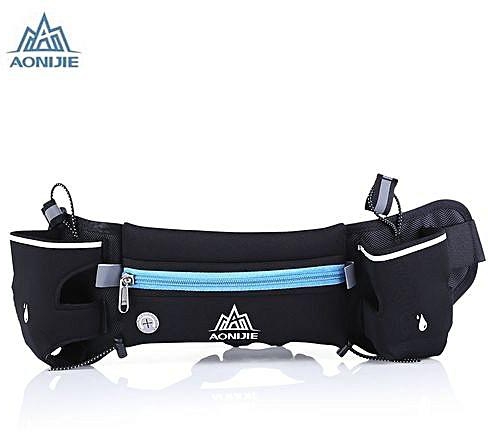 AONIJIE Outdoor Sports Water Resistant Walking Running Bag Belt Pack With 2 Bottle Holders - Blue