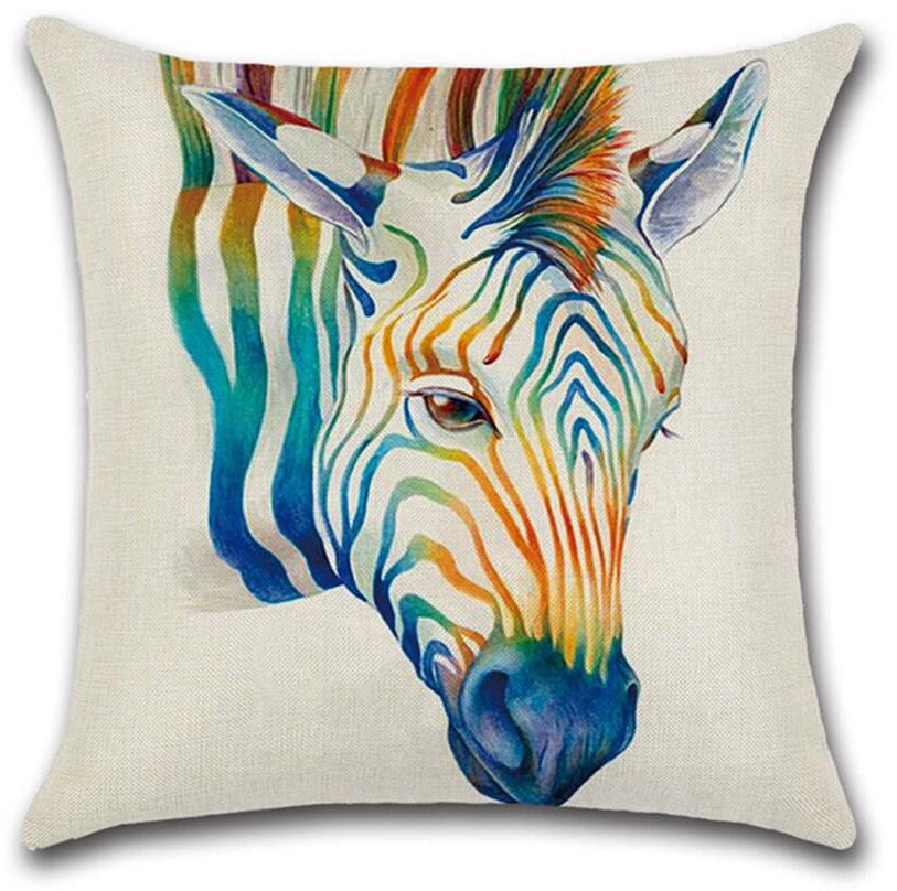 Rishahome Horse Printed Cushion Cover, 45x45 cm
