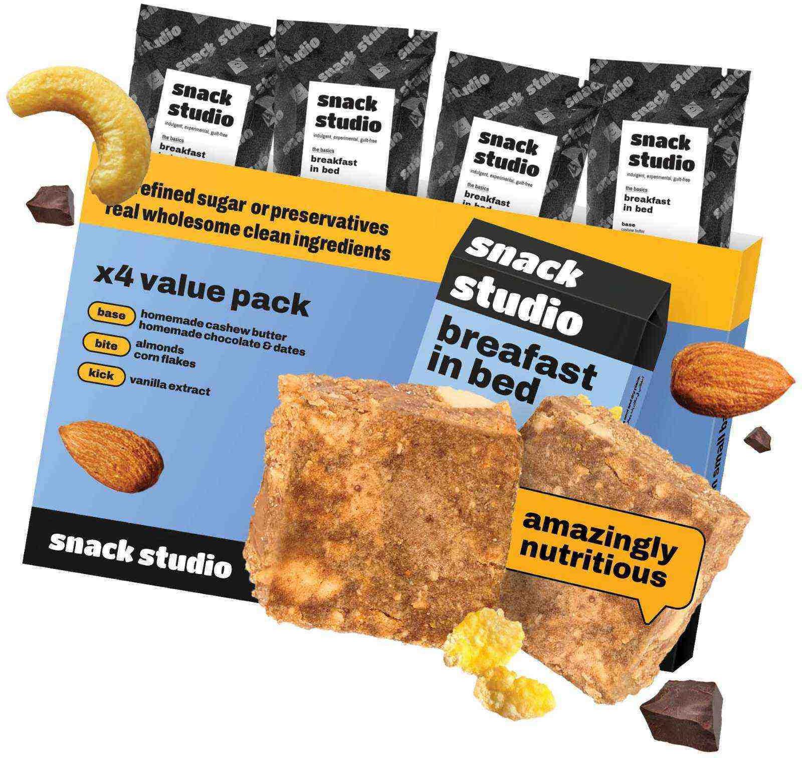 Snack Studio Breakfast In Bed Functional Superfood Snack Bar 40g Value Pack of 4