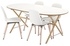 SLÄHULT/DALSHULT / LEIFARNE Table and 4 chairs, birch, white