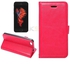 Flip Folding Stand Design Protective Case with Card Pocket for iPhone 5 SE Rose Red