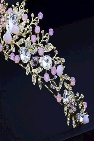 Stone Studded Crown Gold/Pink/White