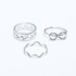 fluffy women accessories Bow Earing-Set Of Rings 3 Pcs Fluffy Women's Accessories-Silver