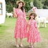 Girls Mummy Dress Chiffon Hearts Printed Maxi Dress Korean Style - 10 Sizes (As Picture)