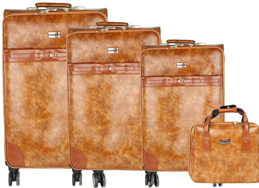 Trolley Travel Bags by Track, 4 Pcs, Brown, LR29/4P