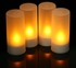 4 Piece Rechargeable LED Candles Lights With Remote Control Frosted Cups White 0.34kg