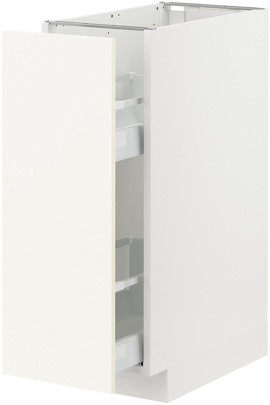 METOD / MAXIMERA Base cabinet/pull-out int fittings - white/Vallstena white 30x60 cm