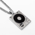 Generic Phonograph Pendant 18K Plate With Silver Rhinestone Necklace Hip-Hop Style Gentleman Necklace
