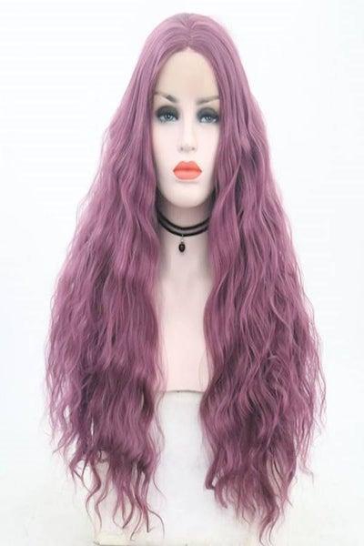 Long Curly Hair Wig Purple