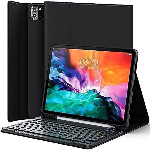 Ntech Keyboard Case For iPad Air 4th Generation 2020 10.9 Inch/iPad Pro 11 Inch 2020 2018 &ndash; Leather Folio Smart Cover With Detachable Wireless Keyboard Compatible With iPad 10.9&rdquo; iPad 11 1St &amp; 2Nd Gen