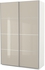 PAX Wardrobe, white Hokksund, high-gloss light beige, 150x66x236 cm