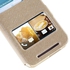 Silk Grain Dual View Window Leather Case and Screen Protector for HTC One M9 - Champagne