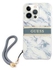 جيس جراب ظهر لهاتف أيفون 13 برو ماكس PU/TPU تصميم رخامي مع خطوط نايلون (6.7) - أزرق