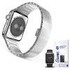 Stainless Steel Band Strap with screen protector for 42mm Apple Watch Silver