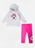 Baby Girls Cat Ear Hoodie And Leggings Set Prime Pink/Grey