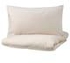 NATTJASMIN Duvet cover and 2 pillowcases, light beige, 240x220/50x80 cm - IKEA