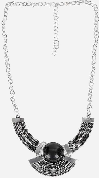 Variety Black Stone Necklace - Silver