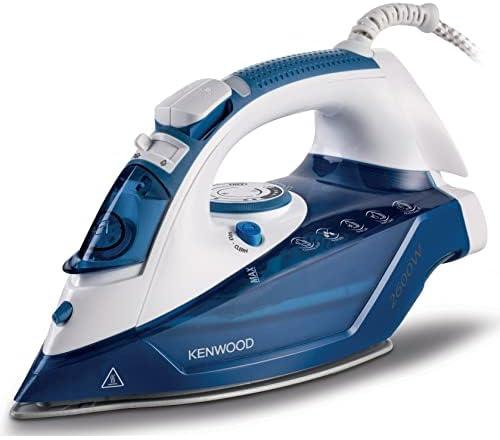 Kenwood Steam Iron 2600W with Ceramic Soleplate, Auto Shut-Off, Anti-Drip, Anti-Calc, Self Clean, Continuous Steam, Steam Burst, Spray Function STP75.000WB White/Blue