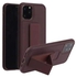 Shockproof PC TPU Protective Case With Wristband Holder for iPhone 12/12 Pro Brown