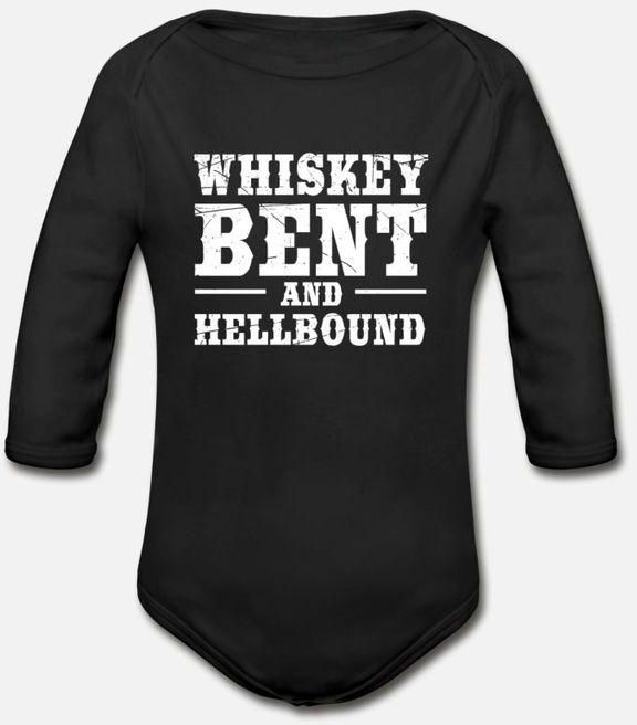 Whiskey Bent And Hellbound Organic Long Sleeve Baby Bodysuit