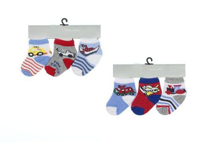 Set Of Six Baby Cotton Socks For Boys & Girls Multi Color (Cars)