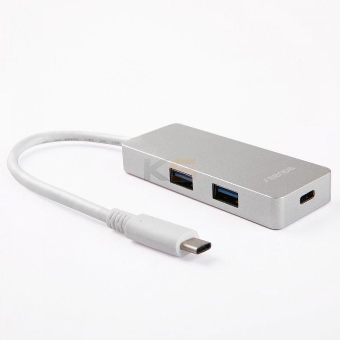 IHUB-09C Type C USB 3.0 HUB Charger with 2 port USB 3.0+ one type-C charging port-Gold