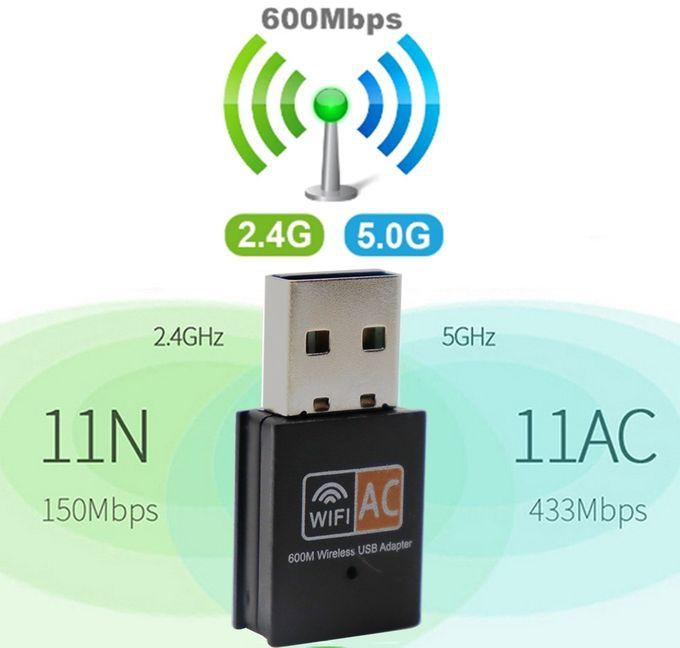600mbps USB Wifi Adapter Dual Band 2.4GHz / 5GHz Wireless WAdapter Dongle