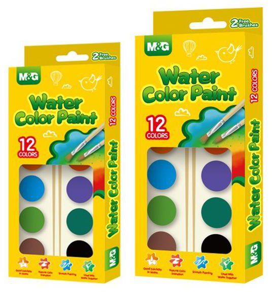 MG Chenguang Water Color Paint 12Colors with 2 Brushes - No:APLN6586