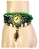 Duoya Womens Bracelet Weave Wrap Quartz Leather Leaf Beads Wrist Watches -Green