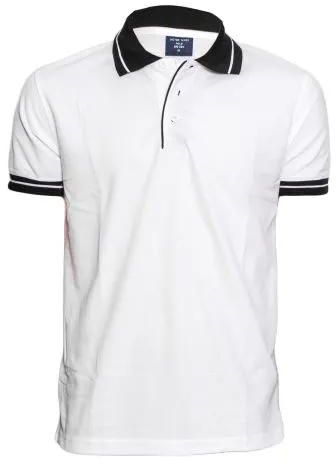 Victor White Men's T-Shirt With Black Collar