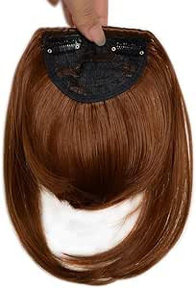Synthetic Hair Extension Front Bangs Short Straight Brown
