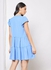 Casual Ruffle Sleeve Basic Mini Dress With Round Neck Blue