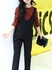Teens 2 Pcs Girl's Clothes Set Pinstriped O Neck Long Sleeves Top Fashion Suspender Trousers Set