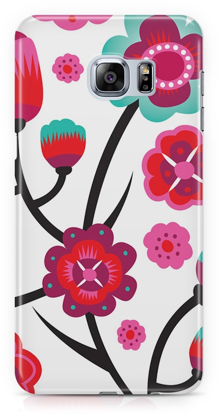 Red Straight Painted Flower Christmas Red Winter Phone Case Cover for Samsung S6