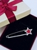 The Red Star Zirconia Brooch And Clothes Pin