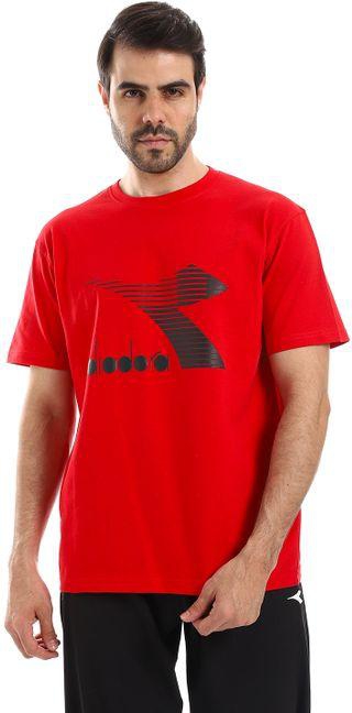 Diadora Men Cotton Printed T-Shirt - Red