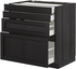 METOD Base cab 4 frnts/4 drawers - black/Lerhyttan black stained 80x60 cm