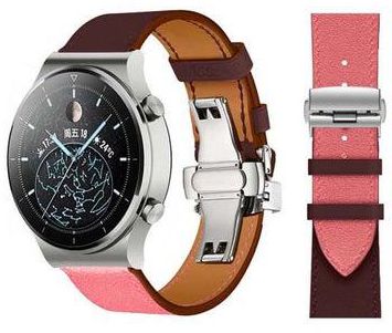 Genuine Leather Replacement Band For Huawei Watch GT2 Pro 22mm Pink