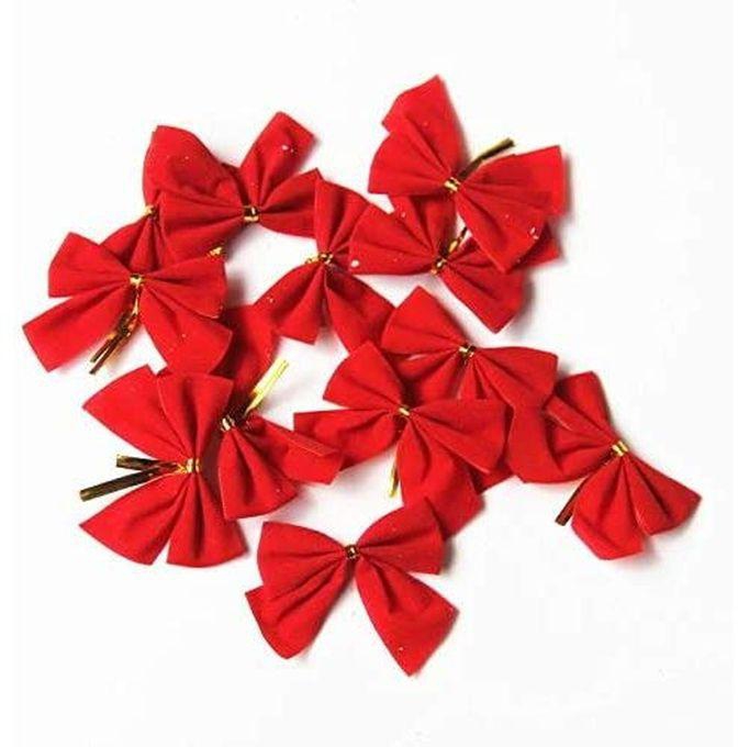 Christmas Decoration Bow (Red, 12 Pieces)