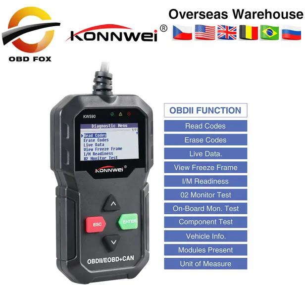 KONNWEI KW590 Support Multi-languages Full ODB2 Function Auto Diagnosis tool code reader scanner