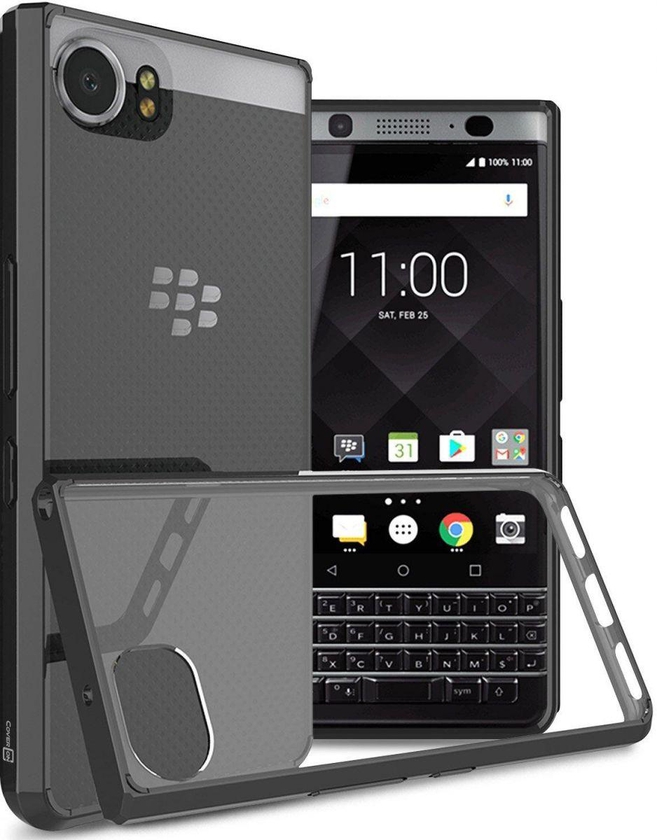 BlackBerry KEYone Case Cover , CoverON , Clear Back Panel , Black Bumper