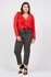 Tapered Crop Striped Belted Trousers