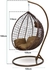 Karnak Indoor Outdoor Patio Wicker Hanging Chair Swing Egg Basket Chairs With Stand UV Resistant Cushions, 120 Kg Capacity For Patio Backyard Balcony, Brown