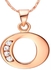 O Letter 18k Rose Gold Plated Necklace with Austrian crystals
