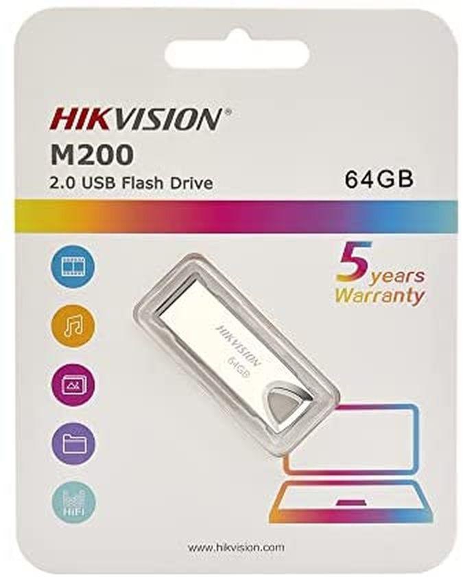 Hikvision فلاش ميمورى من هيكفيجن مساحة 64 جيجا لون فضى