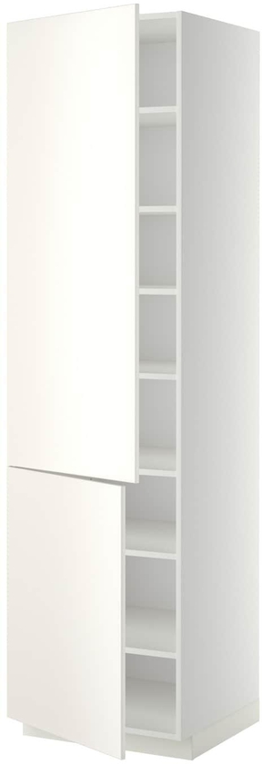 METOD High cabinet with shelves/2 doors - white/Veddinge white 60x60x220 cm