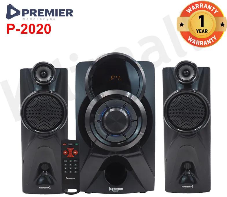 Premier P-2020MS PMPO 45000W 2.1CH Multimedia Bluetooth Speaker System Woofer Black P.M.P.O 45000W P-2020MS