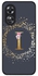 Rugged Black edge case for Oppo A97 Slim fit Soft Case Flexible Rubber Edges TPU Gel Thin Cover - Custom Monogram Initial Letter Floral Pattern Alphabet - I (Grey)