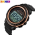 SKMEI 1096 Male Solar Digital Watch Sports LED Electronic with Back Light Stop Watch Outdoor Wristwatch 50m Waterproof -Blue