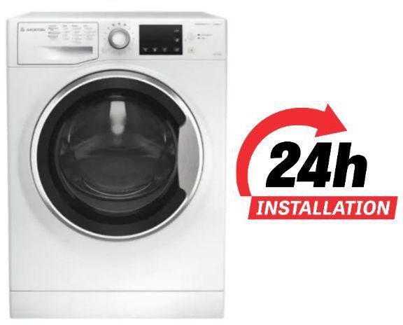 Ariston 9/6KG Washer Dryer | 1200 RPM With Inverter Motor | Fully Automatic Front Load Washing & Drying Combo Machine | 16 Programs | Delay Start | Pre-Wash & Quick Wash | Made In ITALY | White | NDB96SGCC